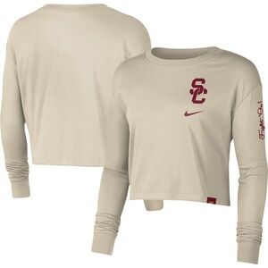 Nike USC Long Sleeve Crop Tee